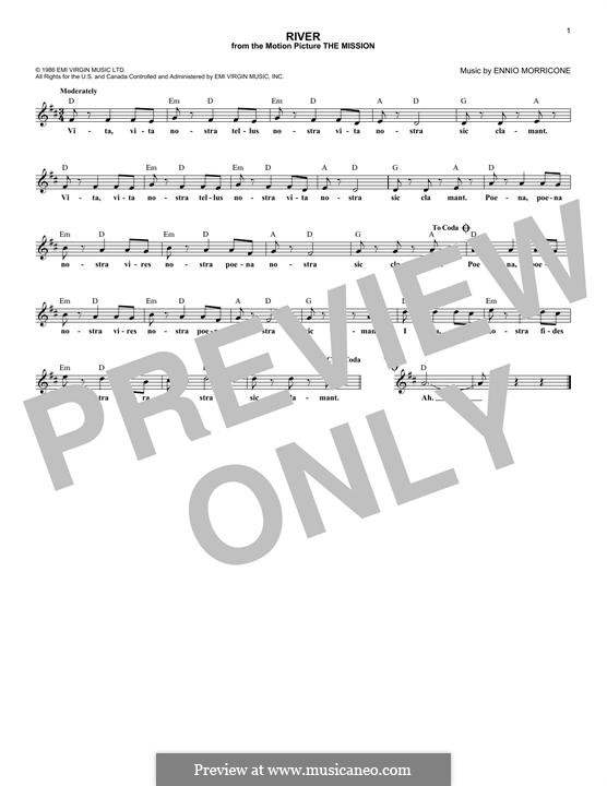 River: Текст, аккорды by Ennio Morricone