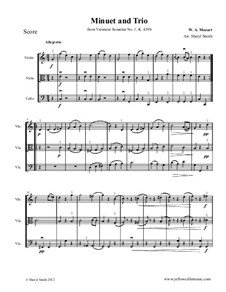 Minuet and Trio: Arrangement for violin, viola, cello by Вольфганг Амадей Моцарт