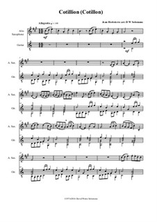 Cotillion (Cotillon): For alto saxophone and guitar by Jean Hotteterre