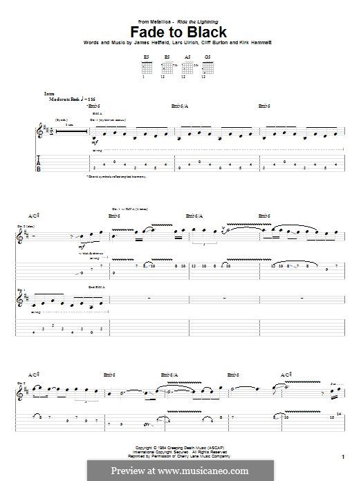 C. Burton, J. Hetfield, K. Hammett, L. Ulrich Fade to Black (Metallica) на MusicaNeo