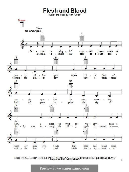 Flesh and Blood: Для укулеле by Johnny Cash