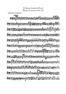 Концерт для фортепиано с оркестром No.23 ля мажор, K.488: Партия виолончели и контрабаса by Вольфганг Амадей Моцарт