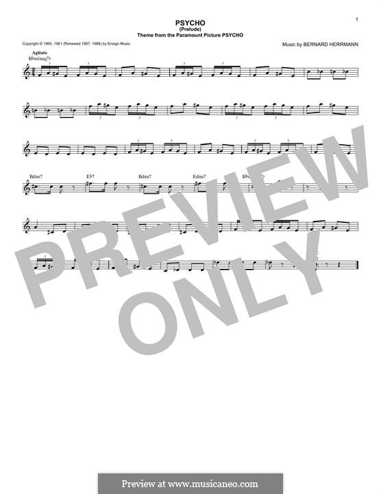 Psycho (Prelude): Текст, аккорды by Bernard Herrmann