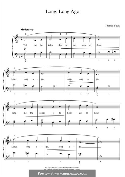 Long, Long Ago: Для фортепиано by Thomas Haynes Bayly