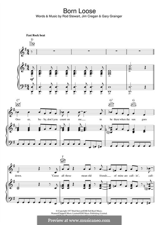 Born Loose: Для голоса и фортепиано (или гитары) by Jim Cregan, Rod Stewart, Gary Grainger