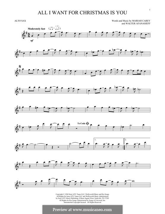 Instrumental version: Для альтового саксофона by Mariah Carey, Walter Afanasieff