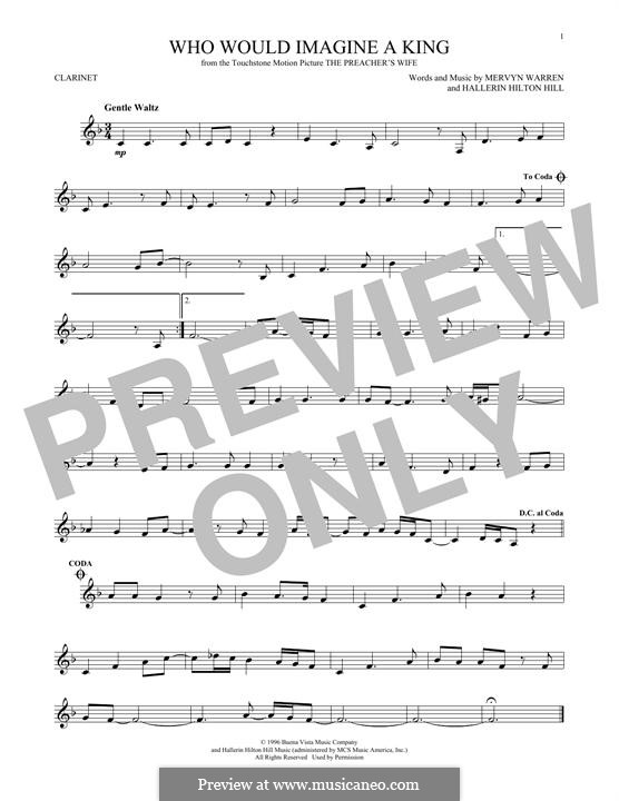 Who Would Imagine a King (Whitney Houston): Для кларнета by Hallerin Hilton Hill, Mervyn Warren