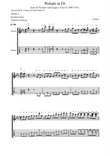 Прелюдия и фуга No.7 ми-бемоль мажор, BWV 876: Prelude, for guitar by Иоганн Себастьян Бах