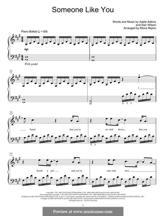 Someone Like You: Для фортепиано by Adele, Daniel Wilson