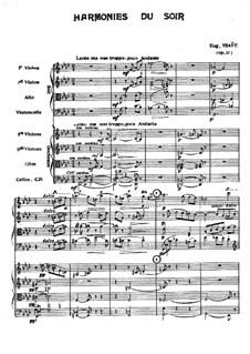 Harmonies du soir, Op.31: Партитура by Эжен Изаи