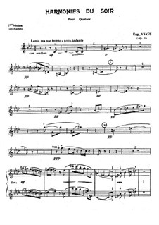 Harmonies du soir, Op.31: Orchestra parts by Эжен Изаи