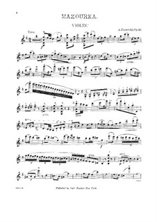 Мазурка соль мажор, Op.26: Для скрипки и фортепиано – партия скрипки by Александр Зажицкий