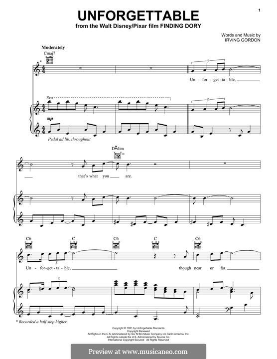 Unforgettable: Для голоса и фортепиано (или гитары) by Irving Gordon