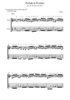 Сюита для виолончели No.2 ре минор, BWV 1008: Prelude. Version for guitar by Иоганн Себастьян Бах