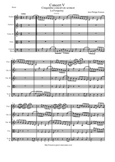 6 Concerts Transcrits en Sextuor: Concert en sextuor No.5 - score, parts by Жан-Филипп Рамо