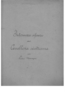 Сельская честь: Intermezzo, for mandolin, mandola and guitar by Пьетро Масканьи