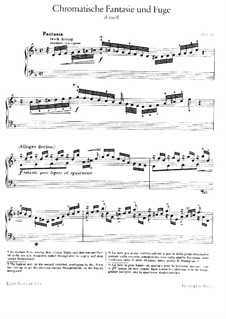 Хроматическая фантазия и фуга ре минор, BWV 903: Переложение для фортепиано Ф. Бузони by Иоганн Себастьян Бах