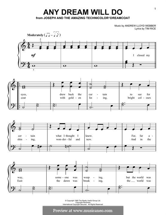 Any Dream Will Do: Для фортепиано by Andrew Lloyd Webber
