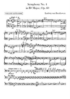 Симфония No.4, Op.60: Партия виолончели и контрабаса by Людвиг ван Бетховен