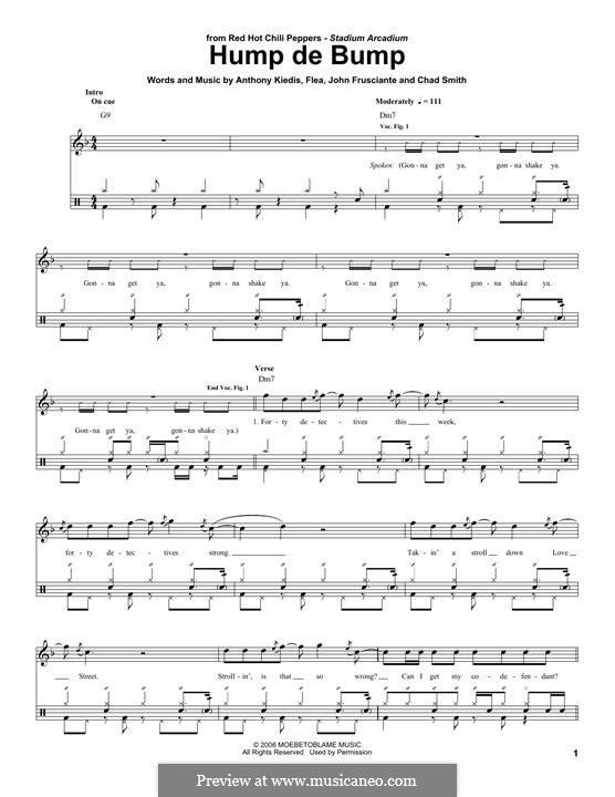Hump de Bump (Red Hot Chili Peppers): Drum set by Flea, Anthony Kiedis, Chad Smith, John Frusciante