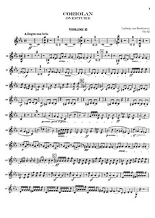 Увертюра Кориолан, Op.62: Партия вторых скрипок by Людвиг ван Бетховен