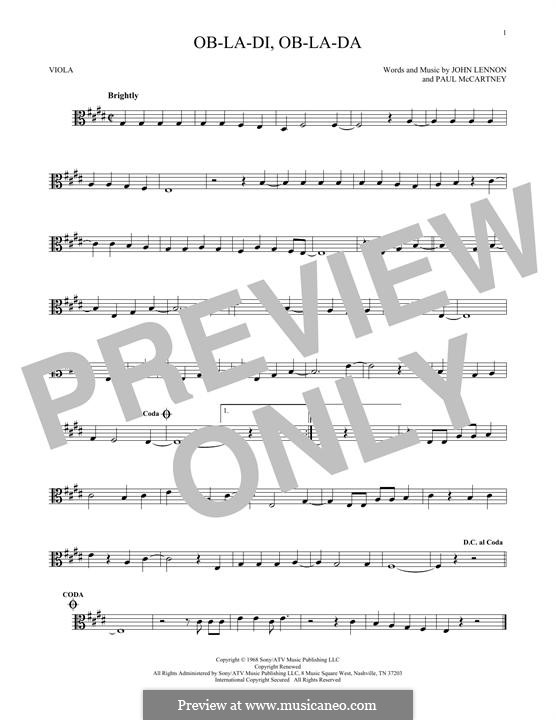 Instrumental version: For viola by John Lennon, Paul McCartney
