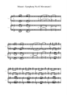 Симфония No.41 до мажор 'Юпитер', K.551: Movement 1, for two pianos four hands by Вольфганг Амадей Моцарт
