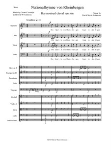 Nationalhymne von Rheinbergen (National Anthem of Rheinbergen): For harmonised choir and orchestra – score and parts by Дэвид Соломонс