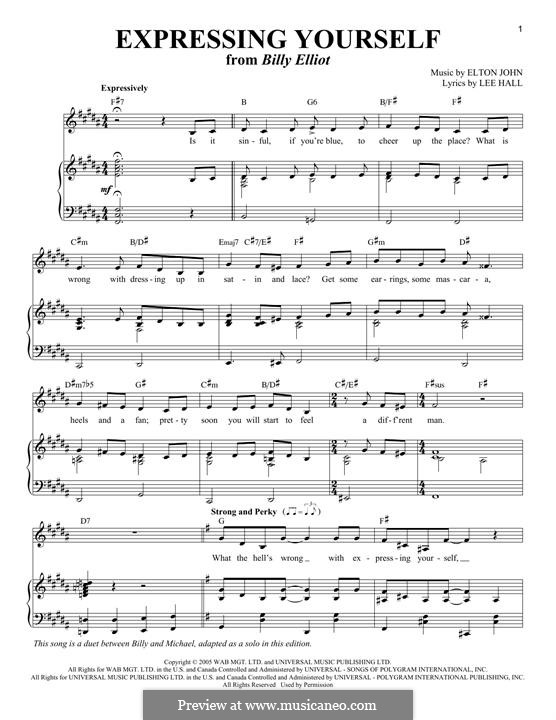 Expressing Yourself: Для голоса и фортепиано by Elton John