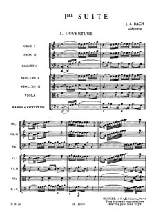 Сюита для оркестра No.1 до мажор, BWV 1066: Партитура by Иоганн Себастьян Бах