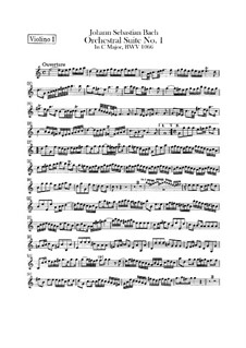 Сюита для оркестра No.1 до мажор, BWV 1066: Партия первой скрипки by Иоганн Себастьян Бах