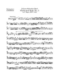 Сюита для оркестра No.1 до мажор, BWV 1066: Партия виолончели и контрабаса by Иоганн Себастьян Бах
