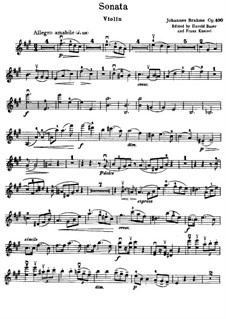 Соната для скрипки и фортепиано No.2 ля мажор, Op.100: Сольная партия by Иоганнес Брамс