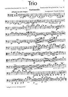 Струнный секстет No.1 си-бемоль мажор, Op.18: Версия для фортепианного трио – Партия виолончели by Иоганнес Брамс