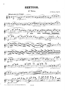Струнный секстет No.1 си-бемоль мажор, Op.18: Партия I скрипки by Иоганнес Брамс