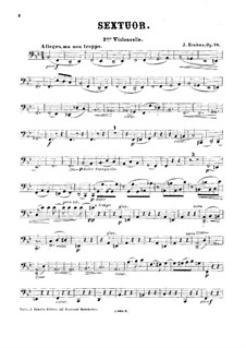 Струнный секстет No.1 си-бемоль мажор, Op.18: Партия II виолончели by Иоганнес Брамс