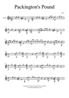 Packington's Pound: Гитарная табулатура by Unknown (works before 1850)