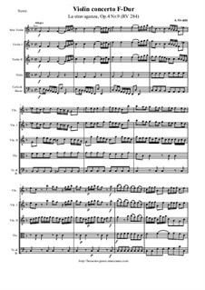 La stravaganza. Twelve Violin Concertos, Op.4: Violin Concerto No.9 in F Major 'La stravaganza' – score and all parts, RV 284 by Антонио Вивальди