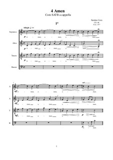 4 Amen for SATB Choir a Cappella, CS146: 4 Amen for SATB Choir a Cappella by Santino Cara