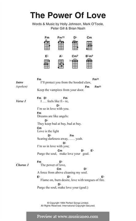 The Power of Love (Frankie Goes To Hollywood): Текст, аккорды by Brian Nash, Holly Johnson, Mark O'Toole, Peter Gill