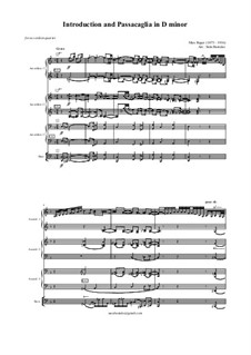 Интродукция и пассакалия: For accordion quartet by Макс Регер