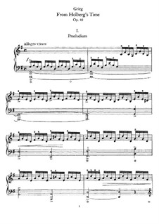 Из времен Хольберга, Op.40: Для фортепиано by Эдвард Григ