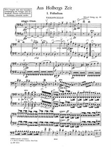 Из времен Хольберга, Op.40: Для струнного оркестра – Партия виолончели by Эдвард Григ