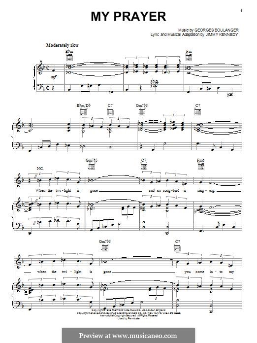 My Prayer (The Platters): Для голоса и фортепиано (или гитары) by Georges Boulanger