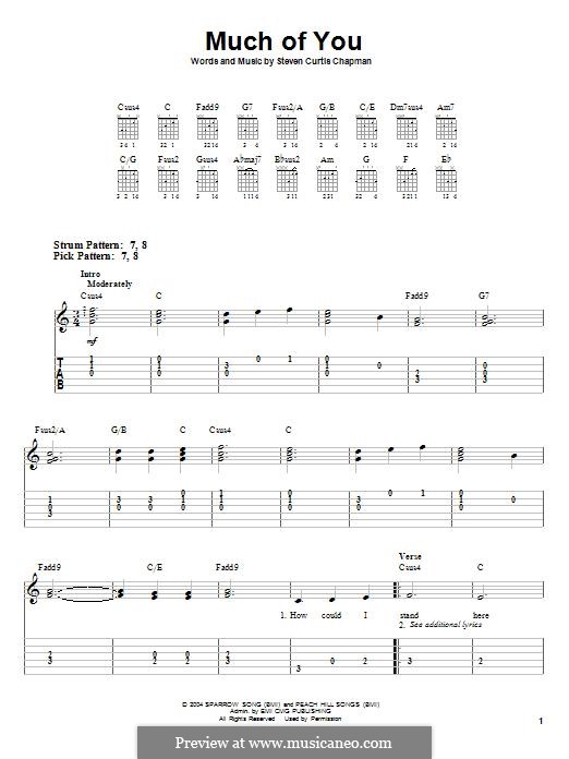 Much of You: Гитарная табулатура by Steven Curtis Chapman