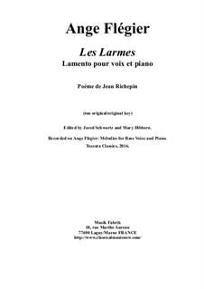 Les Larmes: Для среднего голоса и фортепиано by Анж Флегье