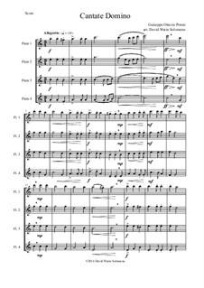 Cantate Domino: For flute quartet (4 concert flutes) by Джузеппе Питони