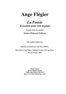 La Poésie: For baritone voice and piano by Анж Флегье