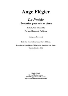 La Poésie: For bass voice and piano by Анж Флегье