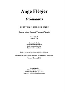 O Salutaris for bass voice and piano: O Salutaris for bass voice and piano by Анж Флегье